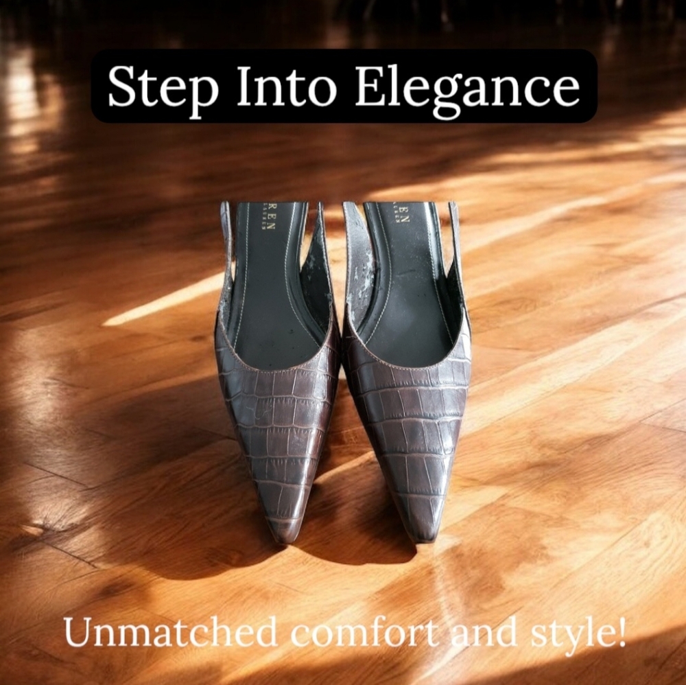 RALPH LAUREN SLINGBACK HEELS - Picture 2 of 6